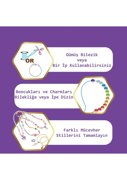 Dıy Takı Seti Boncuk Bileklik Kolye Halhal Yüzük Charm Seti Oyuncak Tasarım Seti 3688+ Parça