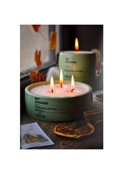 Yeşil Beton Saksıda 2'li Lavanta Kokulu Soya Mum Seti – Dekoratif Ev Aksesuarı ve Hediye Fikri modelleri