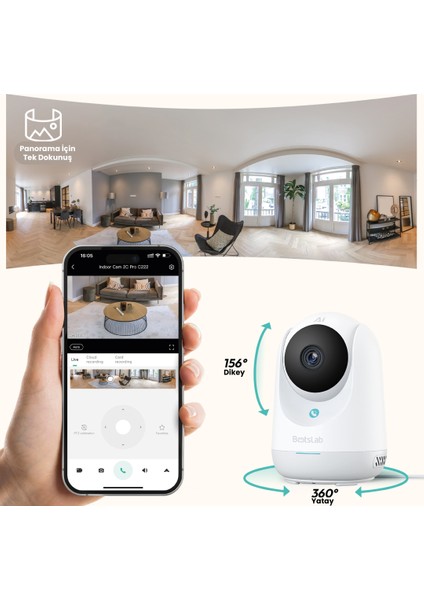 Indoor Kamera 2c Pro Beyaz 3k 5mp - C222