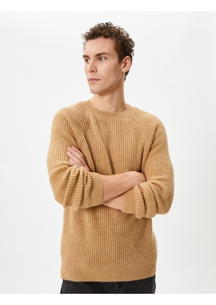 Triko Kazak Bisiklet Yaka Yumuşak Dokulu Slim Fit Uzun Kollu