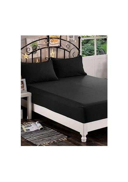 Ranforce Çift Kişilik Lastikli Çarşaf + 2 Adet Yastık Kılıfı 160X200 Tüm Renkler