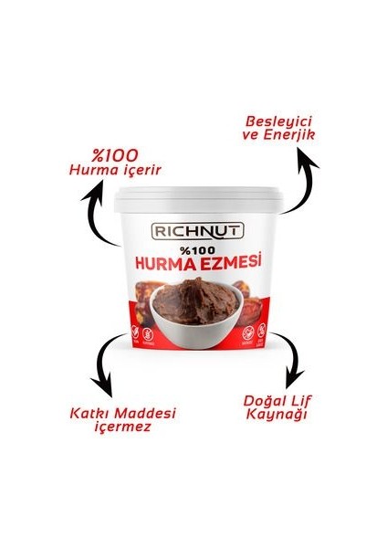 Katkısız Doğal Hurma Ezmesi - %100 Hurma Püresi 1 kg