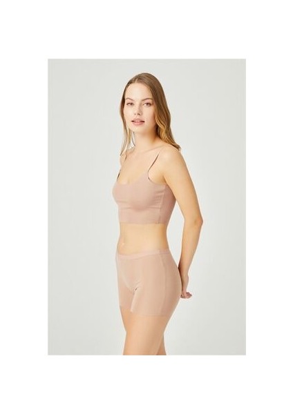 Kahverengi Basic Lazer Kesim Dikişsiz Kadın Boxer fırsatları