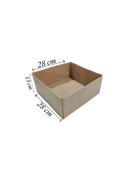 Balkan Room 2'li Bej Çekmece Içi Düzenleyici Organizer Set - Çok Amaçlı Dolap Içi Kutu Seti ( 28*28*13CM )