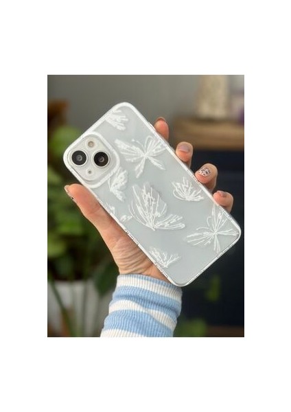 Iphone 13 ve 14 Uyumlu Şeffaf Baskı Desenli Silikon Kılıf