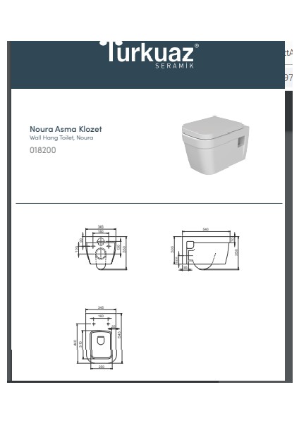Noura Rimless Asma Klozet modelleri
