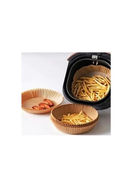 Her Modele Uyumlu Xl & Xxl 100 Adet Airfryer Pişirme Kağıdı - Hijyenik Yağlı Kağıt - Airfryer Ustası