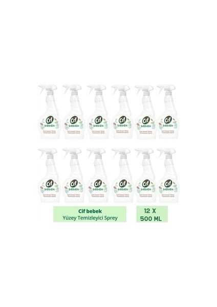 Bebek Çok Amaçlı Yüzey Temizleyici Sprey 12x 500 ml