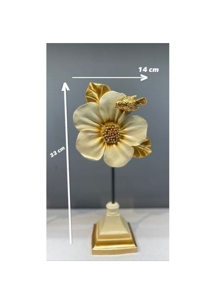 2'li Çiçek Aksesuar Krem Gold