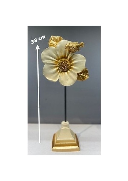 2'li Çiçek Aksesuar Krem Gold