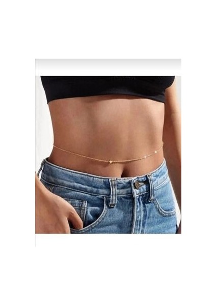 Kadın Gold Renk Küçük Kalp Figürlü Bel Zinciri indirimleri