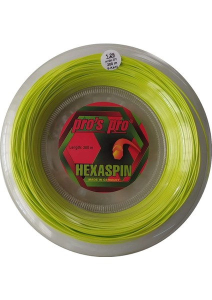 Pros Pro Hexaspin 1,25 Mm. Rulo Raket Kordajı 200 Metre Yeşil