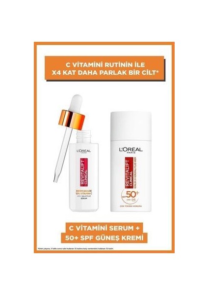 L'oréal Paris Revitalift Clinical Vitamin C Uv Fluid + Revitalift Clinical C Vitaminli Serum