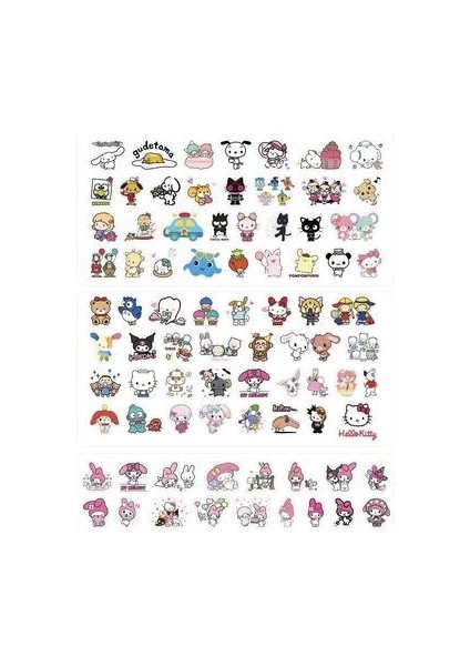 Büyük Sanrio Sticker Set Hello Kitty Kuromi 17 Syf 425+ Ad. Planlayıcı Bullet Journal Telefon Etiketi