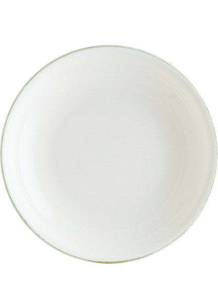 Retro Gourmet 12 Adet 20 cm 500 cc Yeşil Kenar Çizgili Porselen Çukur Tabak fiyatları