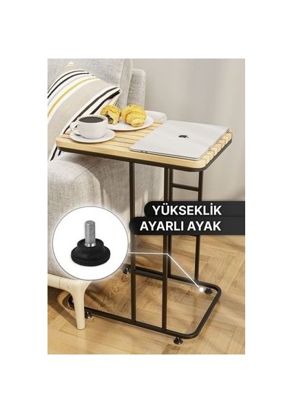 Masif Ahşap ve Paslanmaz Metal Gövdeli, Suya Dayanıklı Siyah Mat Kaplamalı Modern Yan Sehpa – Salon ve Ofis Kullanımına Uygun modelleri