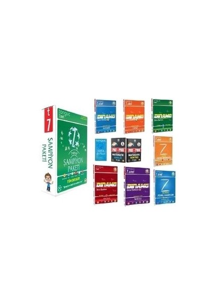 Tonguç Yayınları 7. Sınıf Şampiyon Paketi ile Pat-Pro Matematik Seti ve Kafa Defteri (Toplam 9 Kitap)