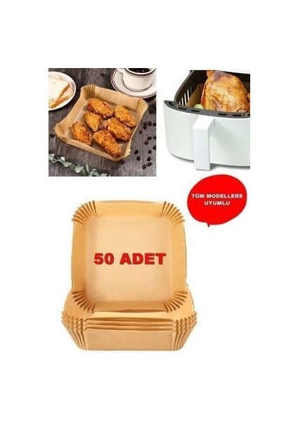 Airfryer Pişirme Kağıdı Xl-Xxl Büyük Boy 50 Adet Pişirme Kızartma Tavası İçin Uygun 20 cm