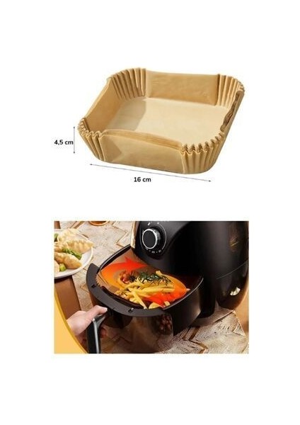Airfryer Pişirme Kağıdı Xl-Xxl Büyük Boy 50 Adet Pişirme Kızartma Tavası İçin Uygun 20 cm modelleri