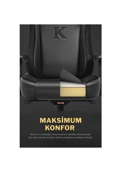 Knight Series Premium Siyah Oyuncu Koltuğu Ergopixel