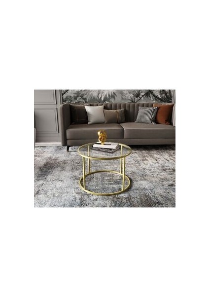 Royal Gold Orta Sehpa - Şeffaf Cam