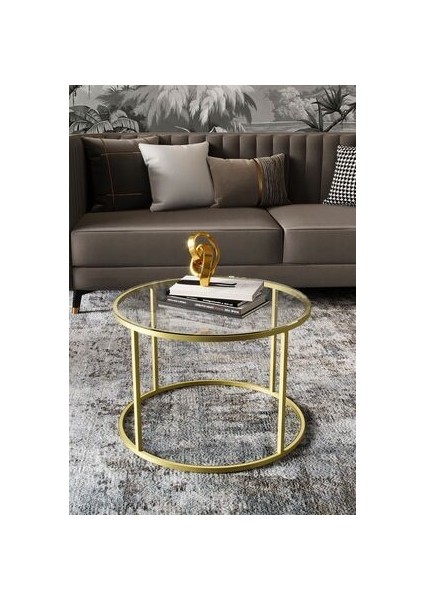Royal Gold Orta Sehpa - Şeffaf Cam fiyatları