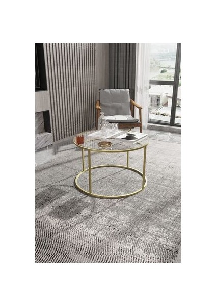 Royal Gold Orta Sehpa - Şeffaf Cam fırsatları