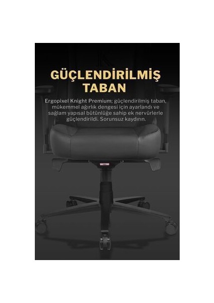 Knight Series Premium Siyah Oyuncu Koltuğu Ergopixel
