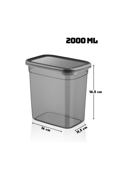 PP Plastik Saklama Kabı 2 Litre BPA İçermez Darbeye Dayanıklı 16x11,5x16,5 cm 2'li Paket fiyatları