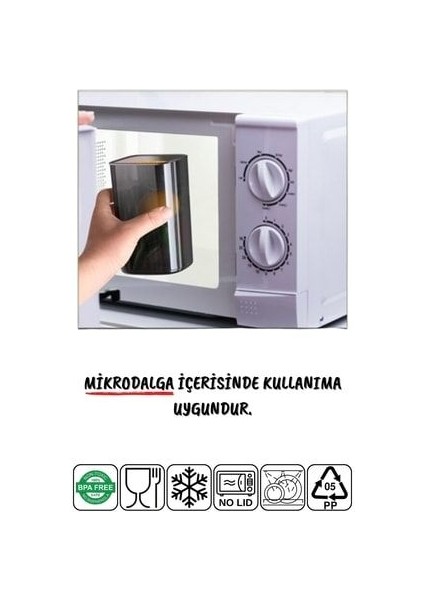 24'lü Set Etiketli, Kırılmaz Kare Erzak Saklama Kabı Antrasit X8 1,75 Lt/1,2 Lt/0,5 Lt