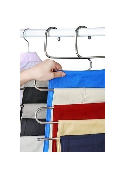 5 Katlı Metal Pantolon ve Eşarp Askısı 2 Adet