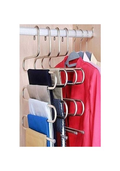 5 Katlı Metal Pantolon ve Eşarp Askısı 2 Adet