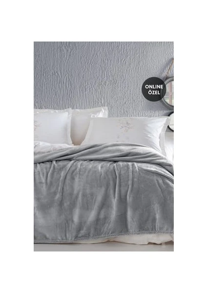 Bedding Olenna Tek Kişilik Wellsoft Battaniye - Açık Gri