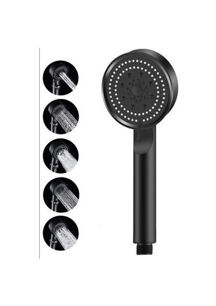 Turbo Pervaneli 5 Fonksiyonlu Duş Başlığı ve Siyah Duş Hortumu 150 cm Set fiyatları