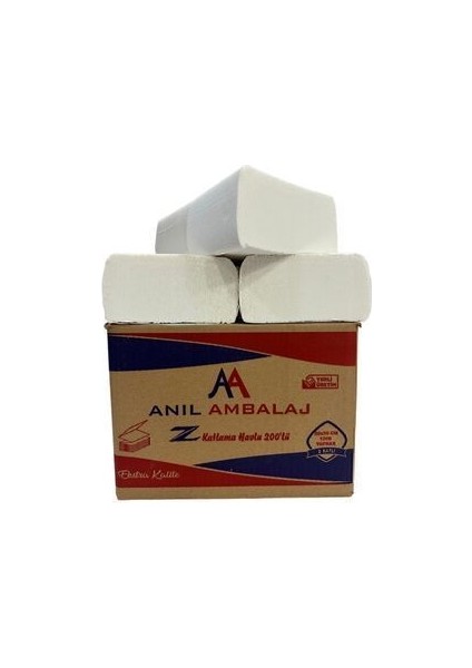 Anıl Ambalaj Plus Z Katlama Kağıt Havlu Dispenser Peçete 200'lü 1200 Adet 1750 Gram