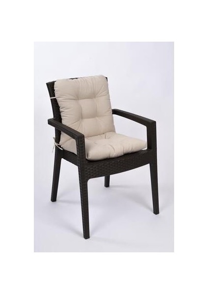 Neva Bej Pofidik Arkalıklı Sandalye Minderi Özel Dikişli Bağcıklı 44x88 Cm
