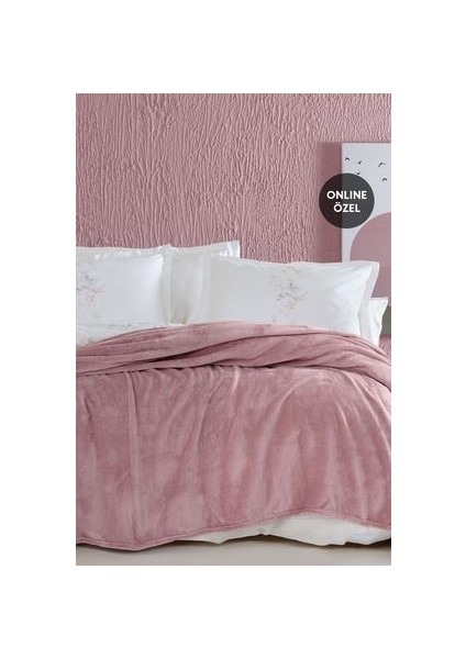 Bedding Olenna Tek Kişilik Wellsoft Battaniye - Pudra