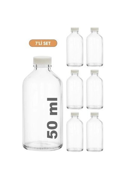 7 Adet 50 ml Shot Ginger Şişe Cam Mini Plastik Kapaklı Kavanoz Kışlık Karışım Iksir Şişesi indirimleri