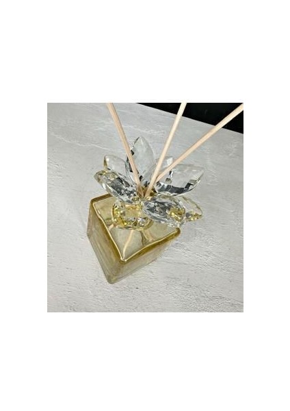 Dekoratif Kristal Cam Oda Koku Şişesi Sarı-Gold modelleri
