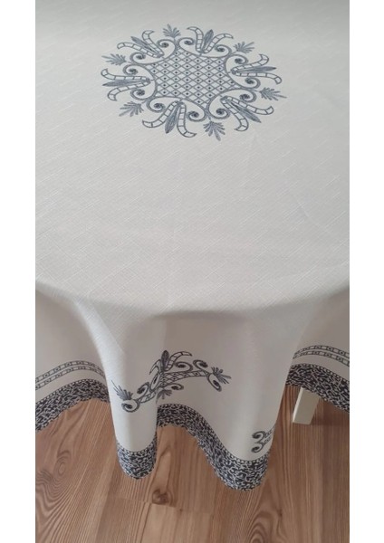 Lale Desen Baskılı 150 cm Yuvarlak Polyester Kumaş Masa Örtüsü modelleri