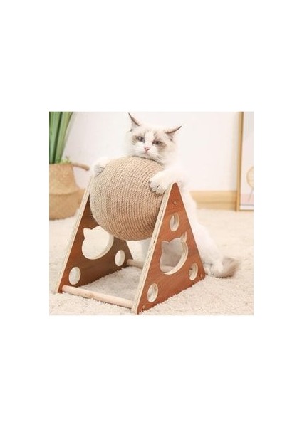 Tineke Ahşap Ipli Kedi Oyuncagi Topu Kedi Tırmalaması fırsatları