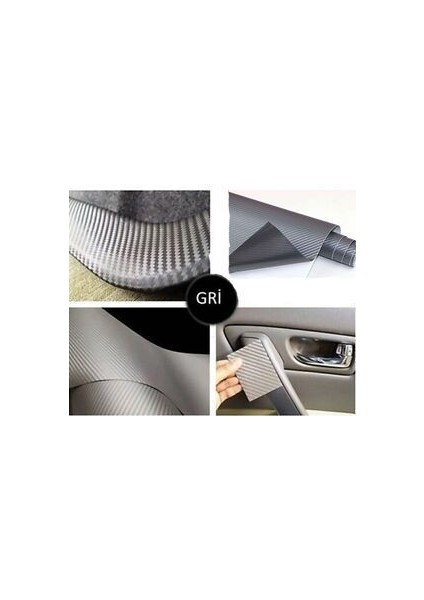 Karbon Fiber Folyo Hava Kanallı Araç Döşeme Kaplama Folyosu Gri 30 cm x 1 Metre fiyatları