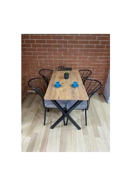 Bambeds Mobilya Masa Takımı, Yemek Masası, Mutfak Masası, Balkon Masası - 60X120