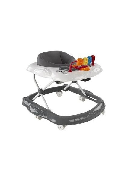 Müzikli Tekerlekli Bebek Yürüteci – Ortopedik Koltuk, Renkli Oyuncaklar, Ayarlanabilir Yükseklik ve 360° Döner Tekerlekler