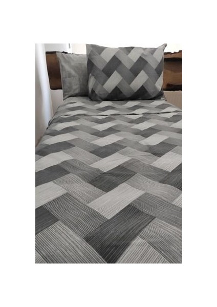 Zikzak Gri 4 Parça Lastikli Çarşaflı Tek Kişilik (100X200 Cm) Nevresim Takımı fiyatları