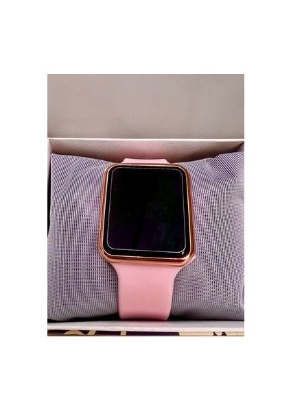 Rose Kasa Pembe Silikon Kordonlu LED Dokunmatik Genç Kız Kadın Kol Saati SU-562-001 fırsatları