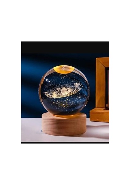 Mr Çocuklar Için 3D Kristal Cam Küre, Ahşap Soketli Gece Lambası,led, Gece Lambası,harika Bir Hediye Hediyelik Masa Lambası