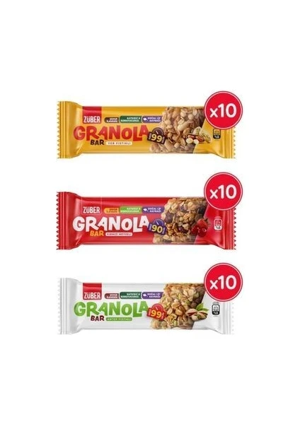 Granola Bar Deneme Paketi 25 gr x 30 Adet