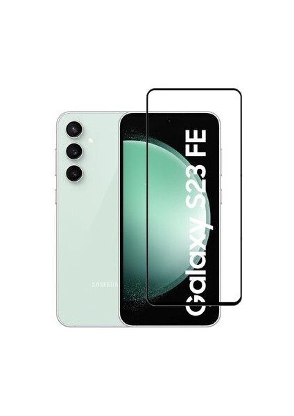 Samsung Galaxy S23 Fe Uyumlu Tam Kapatan Tamperli Cam Ekran Koruyucu Kırılmaz Cam
