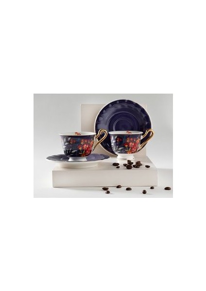Miranda New Bone China 4 Parça 2 Kişilik Kahve Fincan Takımı 90 ml Açık Sarı